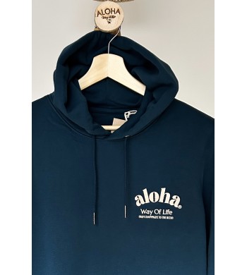 Sweat à capuche coton bio./Hoodie Aloha Way of life From Champagne to the Ocean