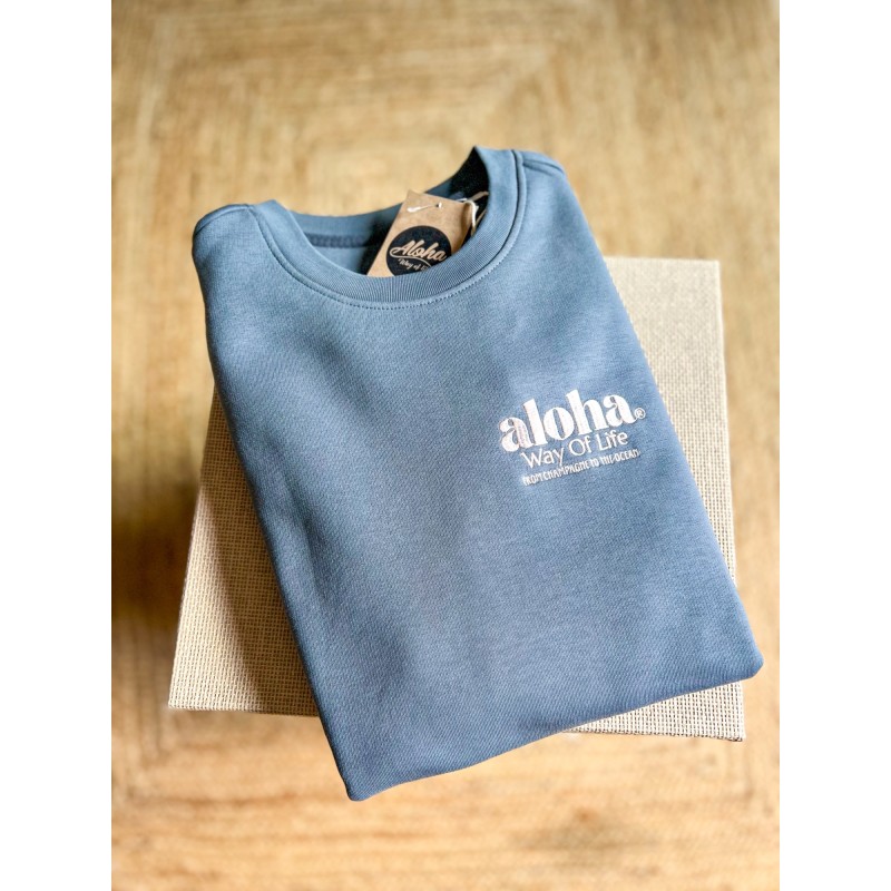 Sweat col rond Gris minéral Aloha Way of life from Champagne to the Ocean