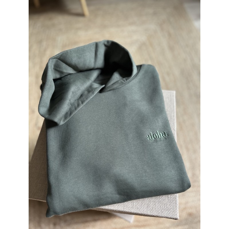 Sweat à capuche coton bio./Hoodie Aloha Way of life From Champagne to the Ocean