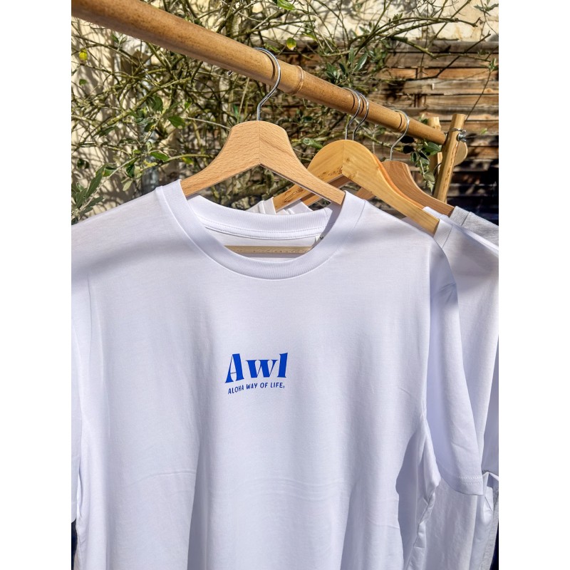 T-shirt AWL Aloha Way of Life coton bio blanc
