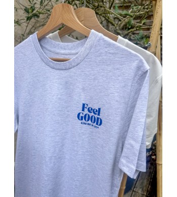 T-Shirt Feel Good en coton bio - Aloha Way of Life - Gris chiné