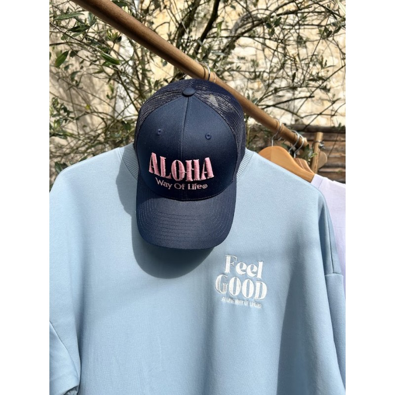 Sweat Feel Good en coton bio - Aloha Way of Life, Bleu clair