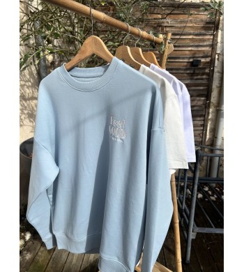 Sweat Feel Good en coton bio - Aloha Way of Life, Bleu clair
