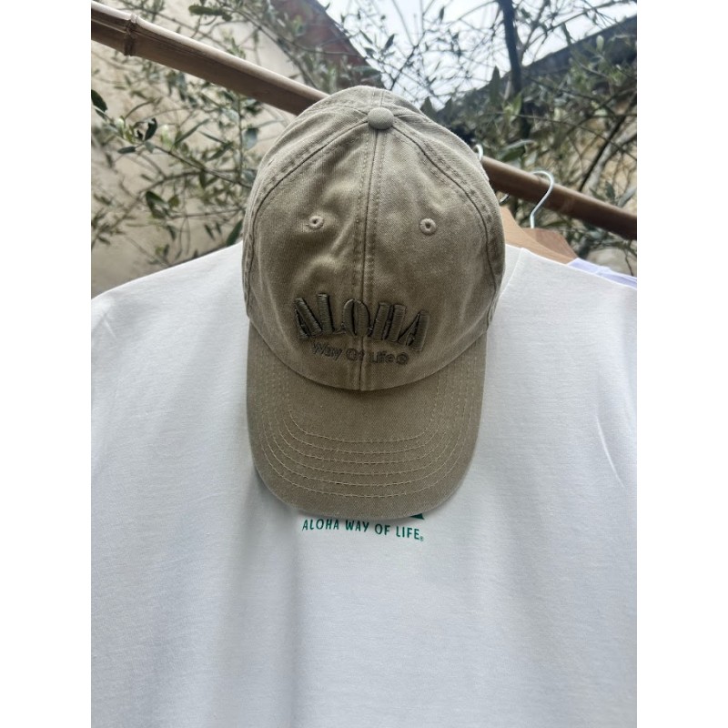 casquette vintage aloha way of life sable broderie kaki