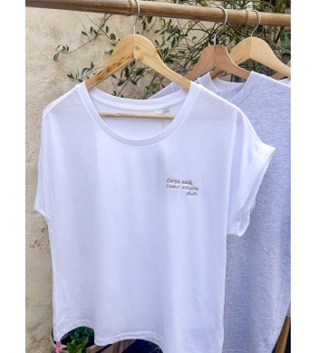 T-Shirt femme blanc Corps salé, Coeur solaire - Aloha Way of life®