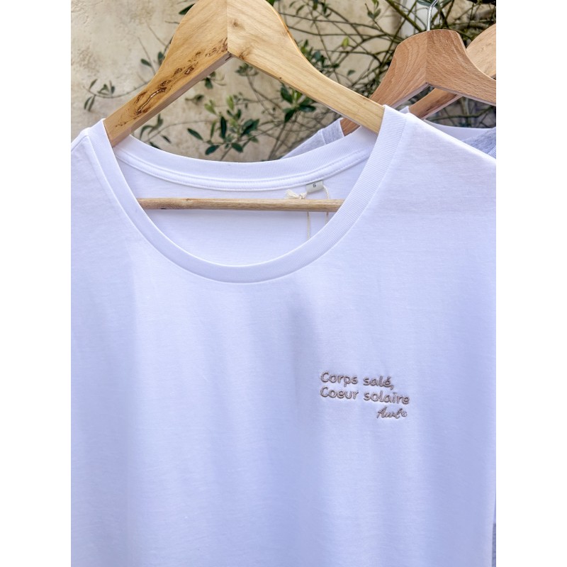 T-Shirt femme blanc Corps salé, Coeur solaire - Aloha Way of life®