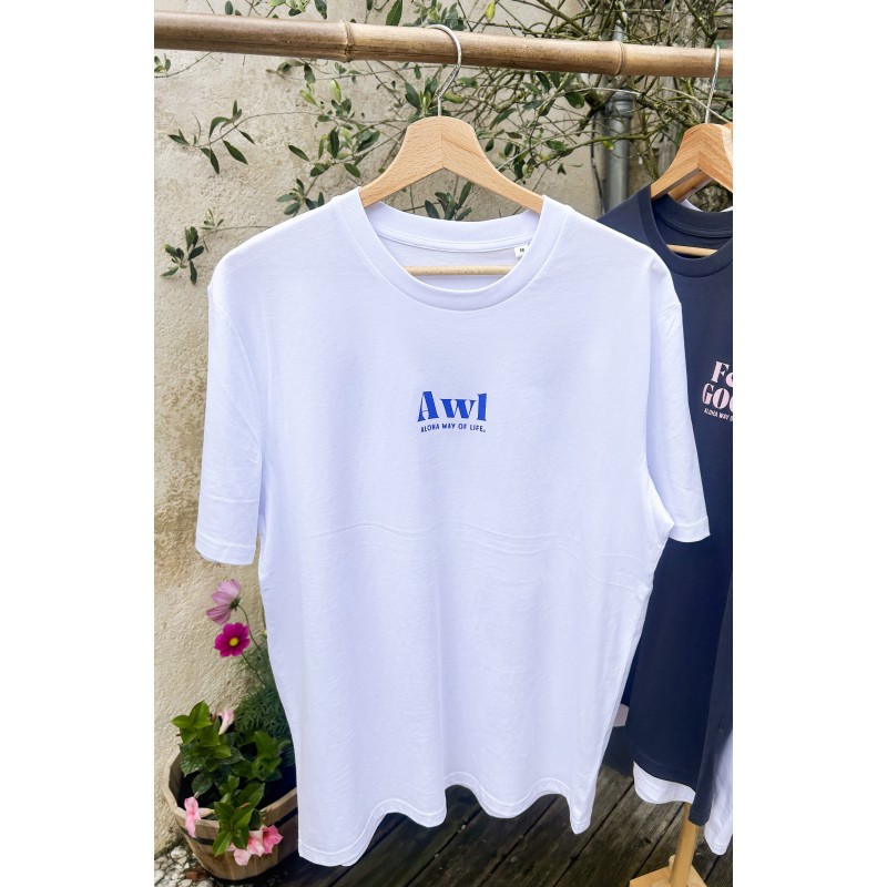 T-shirt AWL Aloha Way of Life coton bio blanc