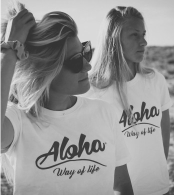 T-Shirt blanc Mademoiselle Aloha - Aloha Way of life®