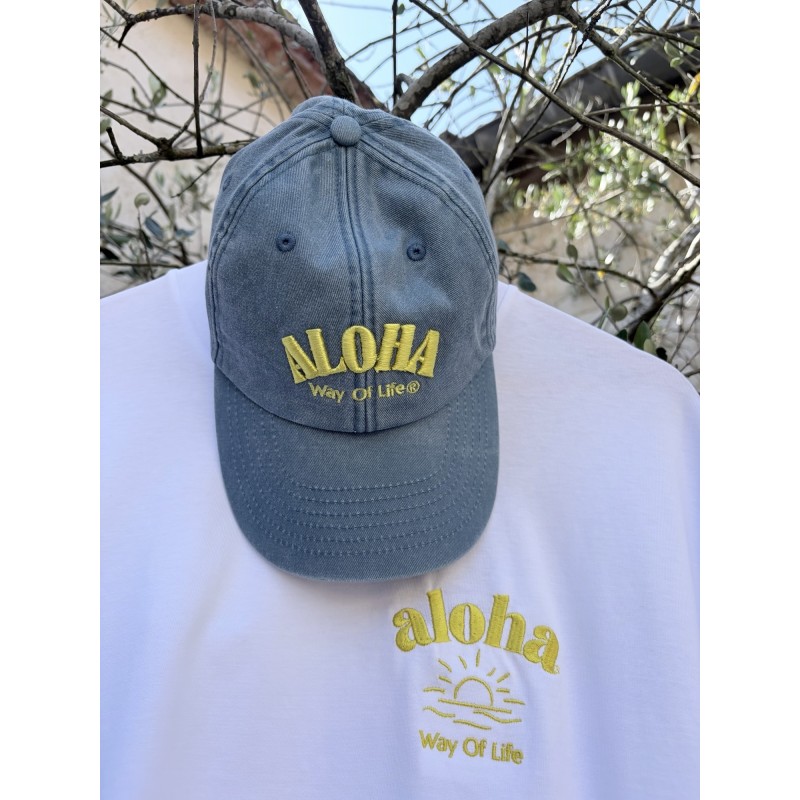 Casquette Vintage Denim light & Jaune Aloha Way of Life®
