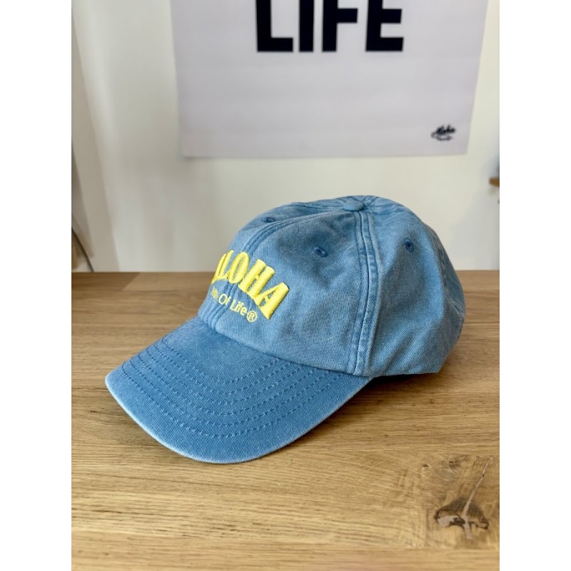 Casquette Vintage Denim light & Jaune Aloha Way of Life®