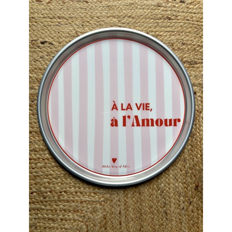 PLATEAU A LA VIE A L AMOUR ALOHA WAY OF LIFE ROSE ROUGE