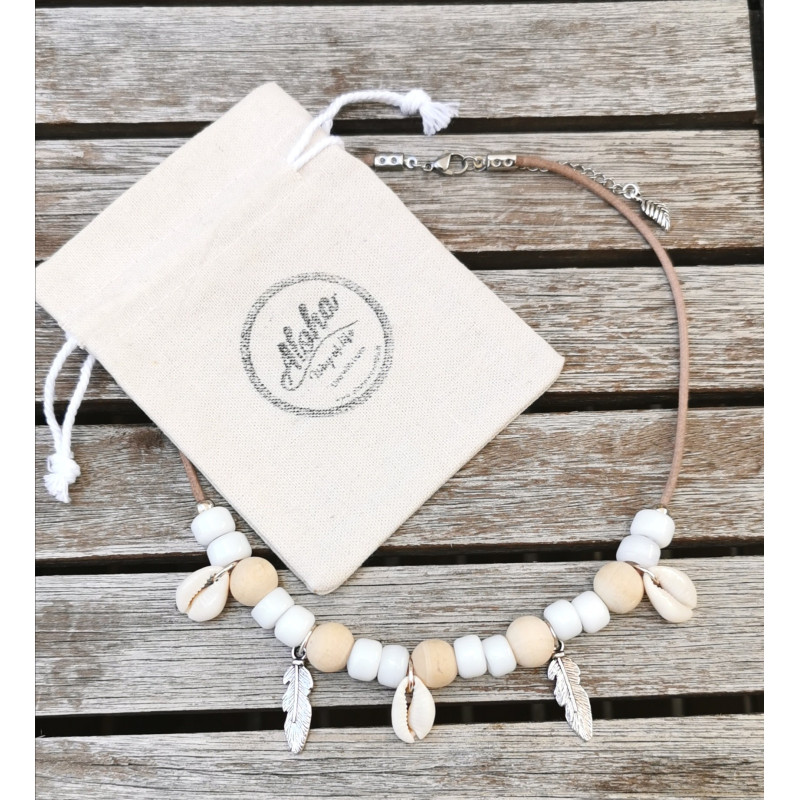 Collier style boho chic, Esprit d'Hossegor, Idée cadeau surfeuse.