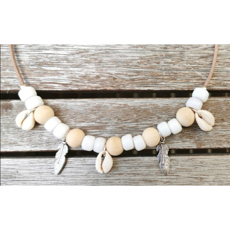 Collier style boho chic, Esprit d'Hossegor, Idée cadeau surfeuse.