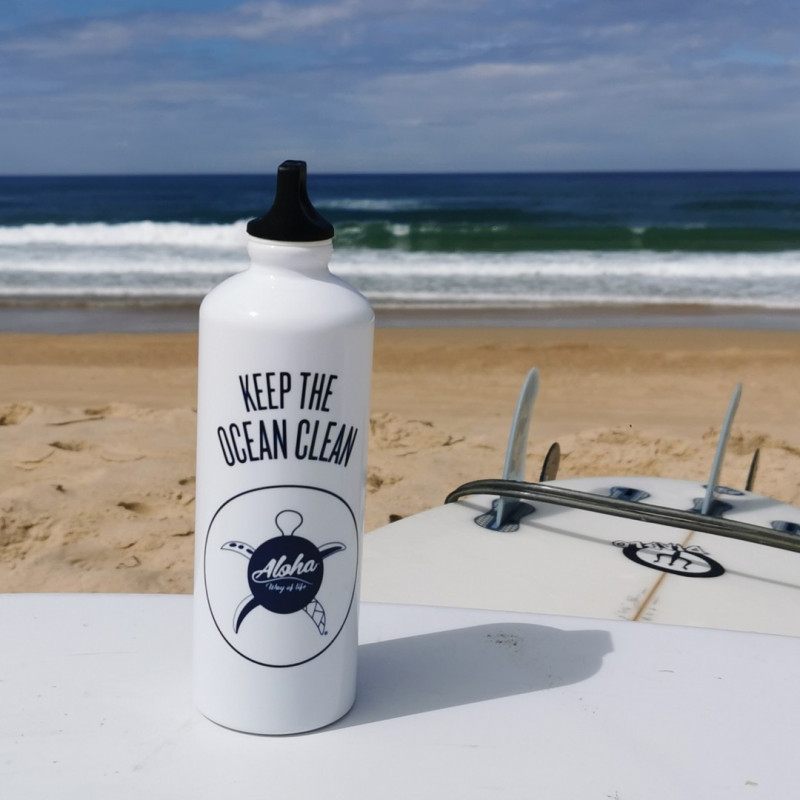 Gourde Keep the Ocean Clean, Aloha Way of life ® sans BPA, en aluminium