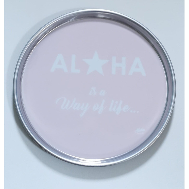 Plateau étoile Aloha is a Way of life rose pastel, antidérapant. Accessoire maison Aloha vibes et Beach house.