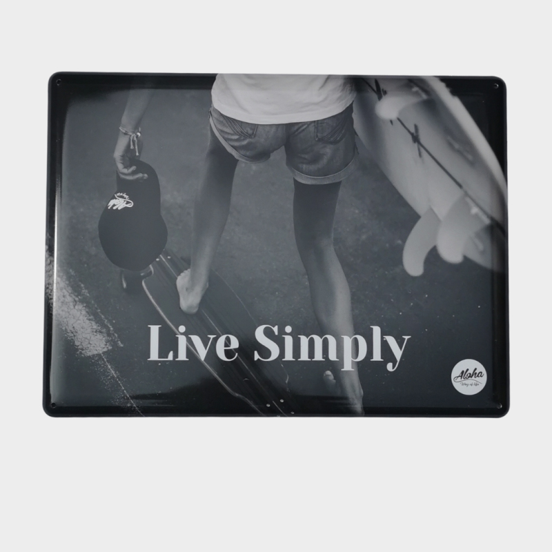 Plaque murale décorative LIVE SIMPLY - Aloha Way of life - Beach lifestyle