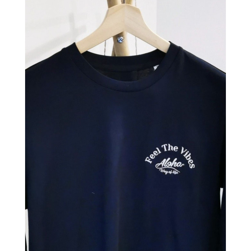 Tee-Shirt coton Bio - Feel the Vibes Aloha Way of life ® manches longues