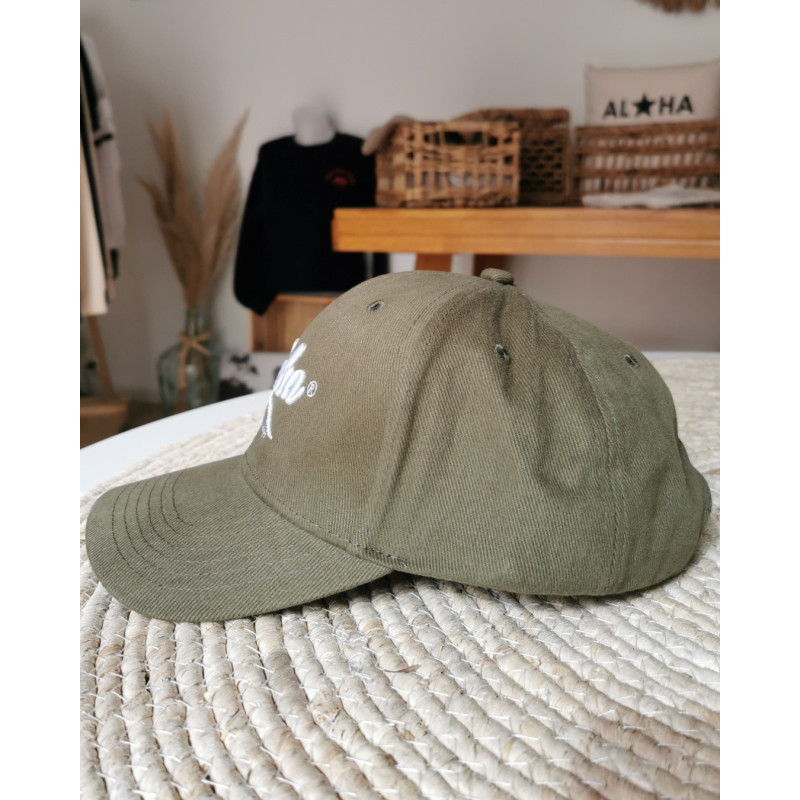 casquette baseball kaki broderie aloha way of life marque française, mode lifestyle