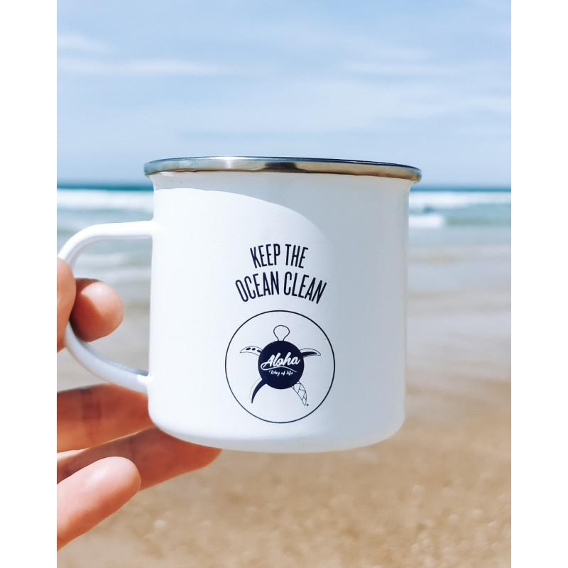 Tasse émaillée Keep the Ocean clean - Aloha Way of life