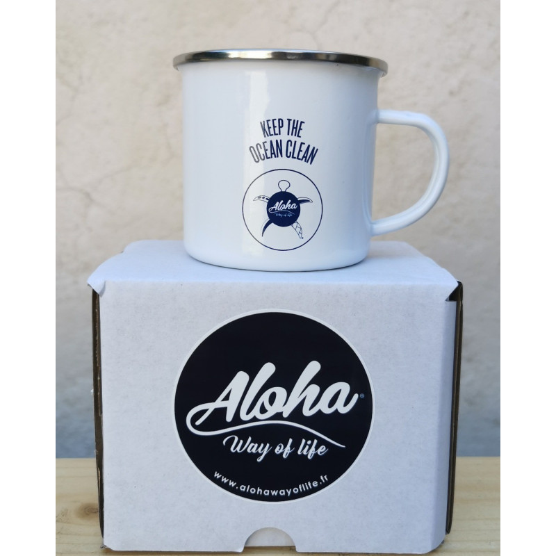 Tasse émaillée Keep the Ocean clean - Aloha Way of life