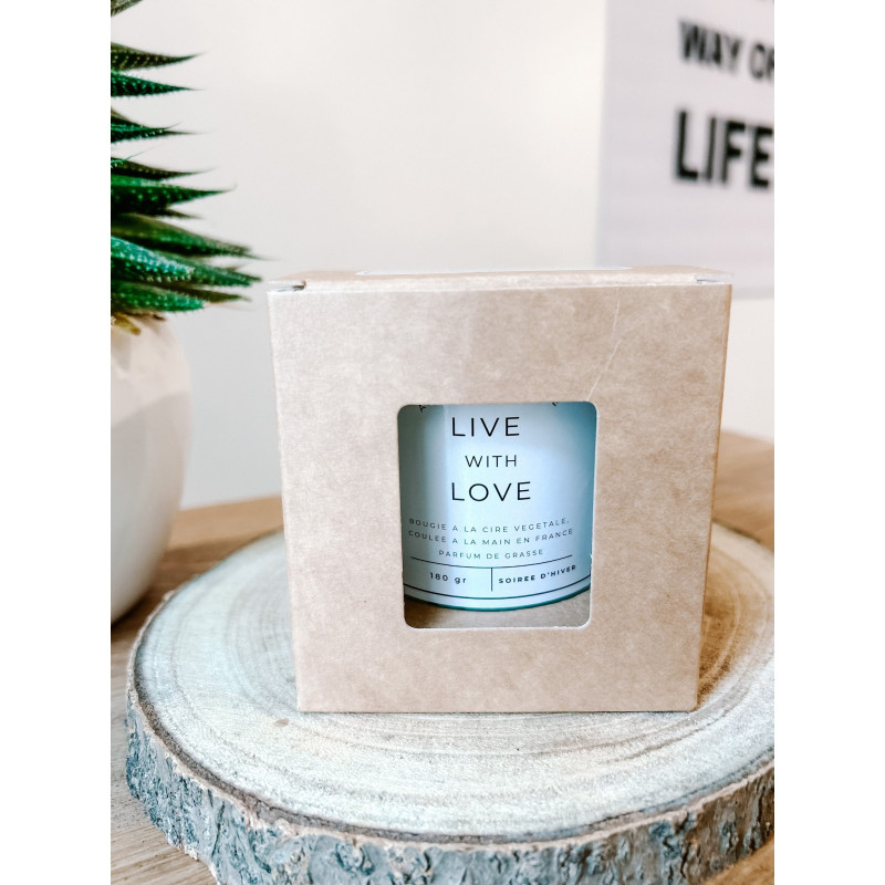 Bougie parfumée LIVE WITH LOVE, fabriquée en France - Aloha Way of life