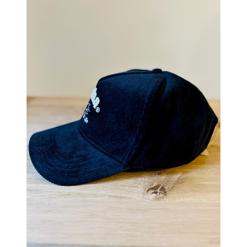 Casquette velours côtelé Noire + broderie Aloha Way of life ® Mode Lifestyle.