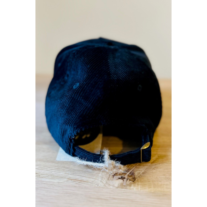 Casquette velours côtelé Noire + broderie Aloha Way of life ® Mode Lifestyle.