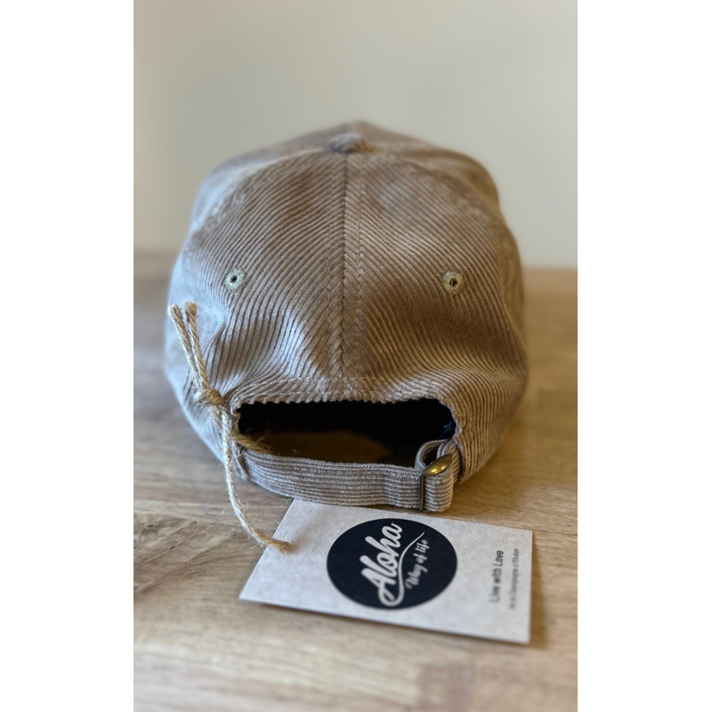 Casquette velours côtelé noisette + broderie Aloha Way of life ® Mode Lifestyle.