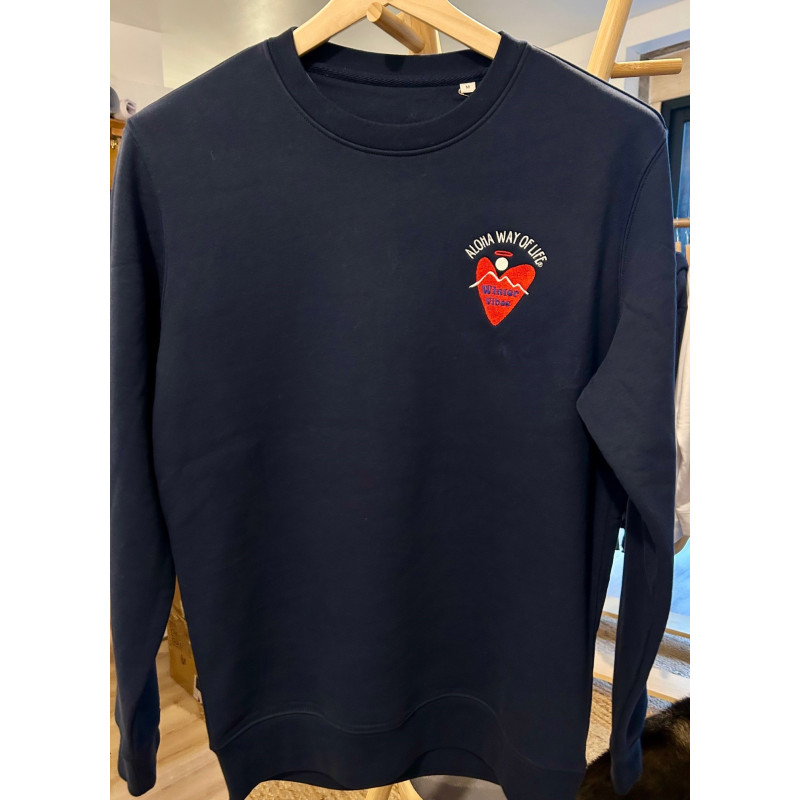 Sweat mixte Winter Vibes Aloha Way of life - Bleu marine