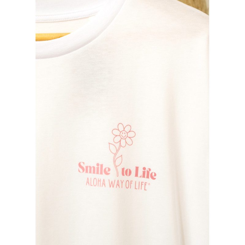 T-Shirt coton bio Smile To life Aloha way of life, good vibes mode, Surf beach lifestyle chill