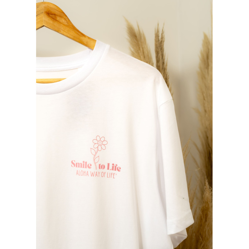 Tee-Shirt mixte 100% coton Bio, Smile To Life / Aloha Way of life ®