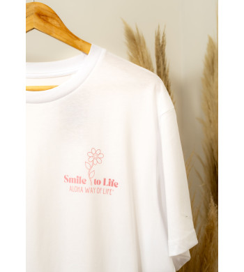 Tee-Shirt mixte 100% coton Bio, Smile To Life / Aloha Way of life ®