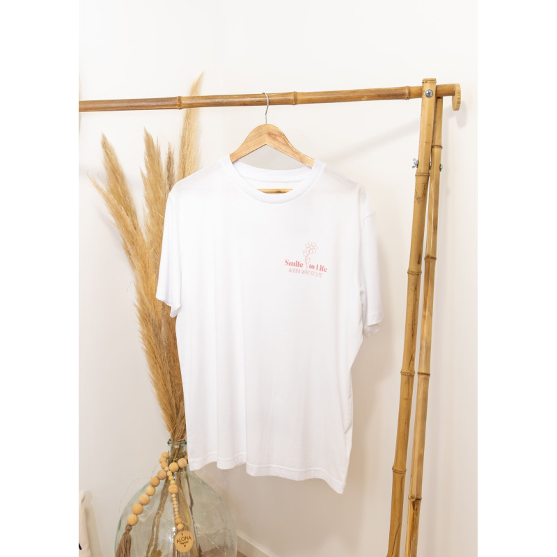 Tee-Shirt mixte 100% coton Bio, Smile To Life / Aloha Way of life ®