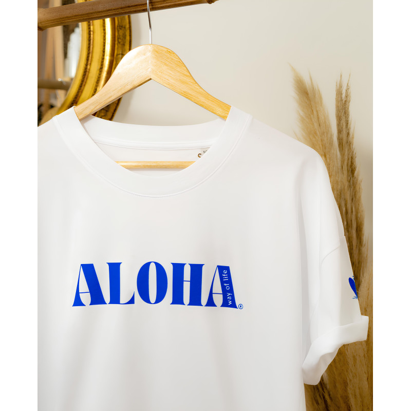 T-SHIRT FEMME ALOHA WAY OF LIFE + COEUR COTON BIO MODE LIFESTYLE MARQUE FRANCAISE