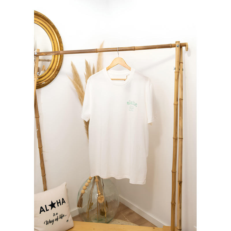 Tee-Shirt mixte 100% coton Bio, Soleil couchant/ Aloha Way of life ®