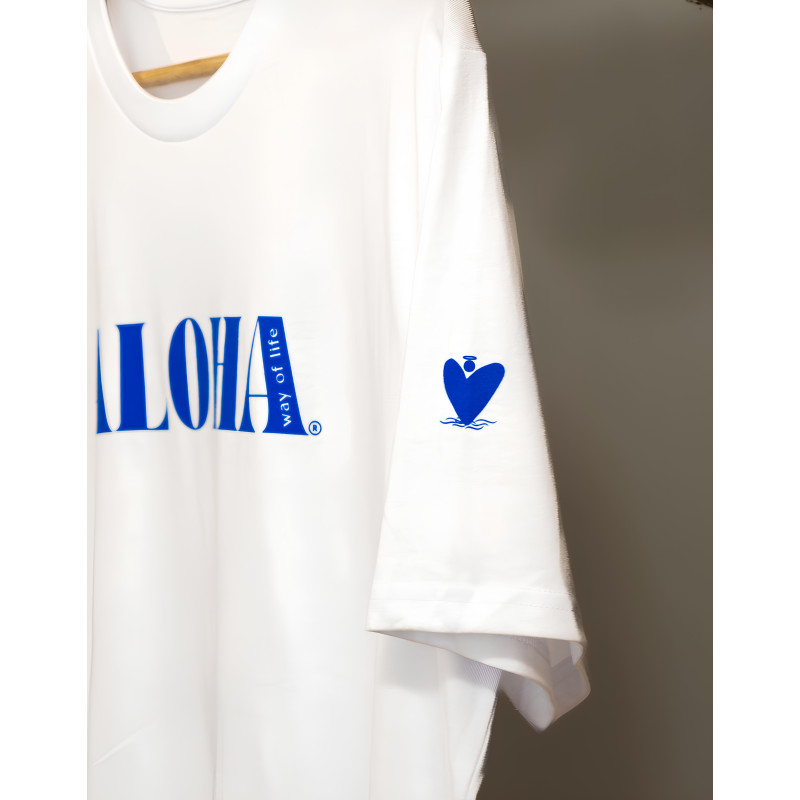 Tee-Shirt mixte 100% coton Bio, Aloha Way of life ® + Coeur Aloha