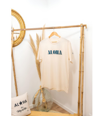 T-Shirt Raw natural & bleu canard Aloha Ange-coeur Aloha Way of life®