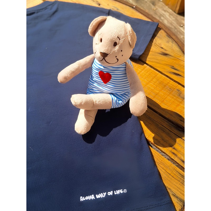 T-Shirt enfant Mon Petit Coeur bleu marine 100% coton Bio, / Aloha Way of life ®