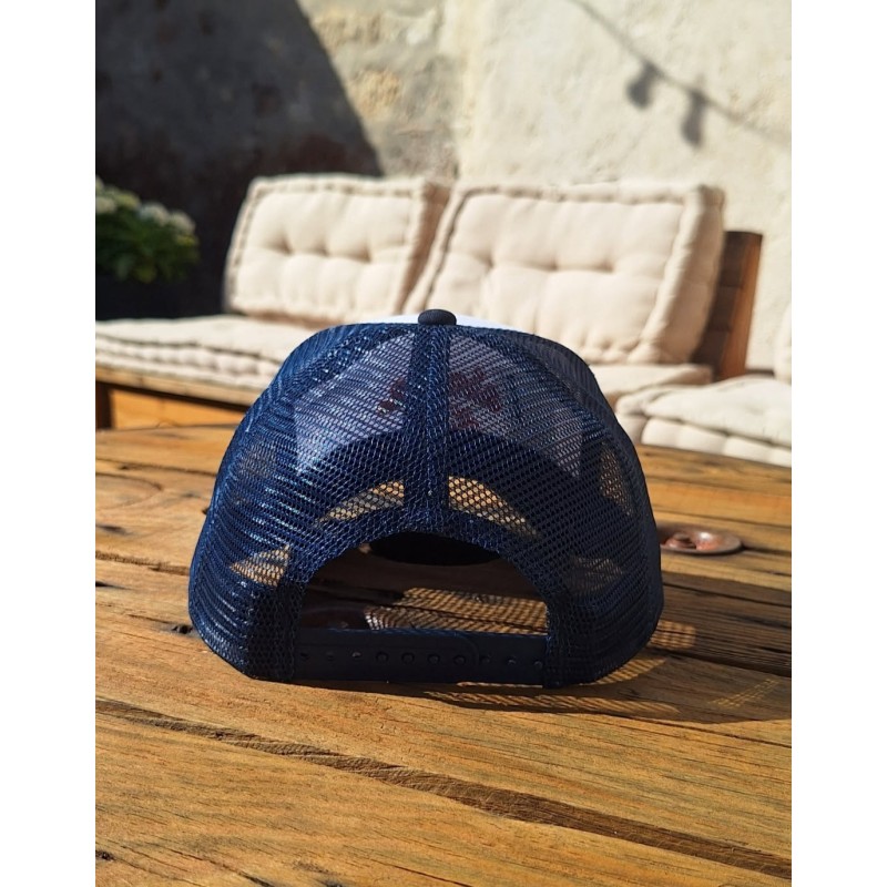 Casquette filet américaine Junior - Bleu marine Blanc, Broderie Aloha Way of Life ®