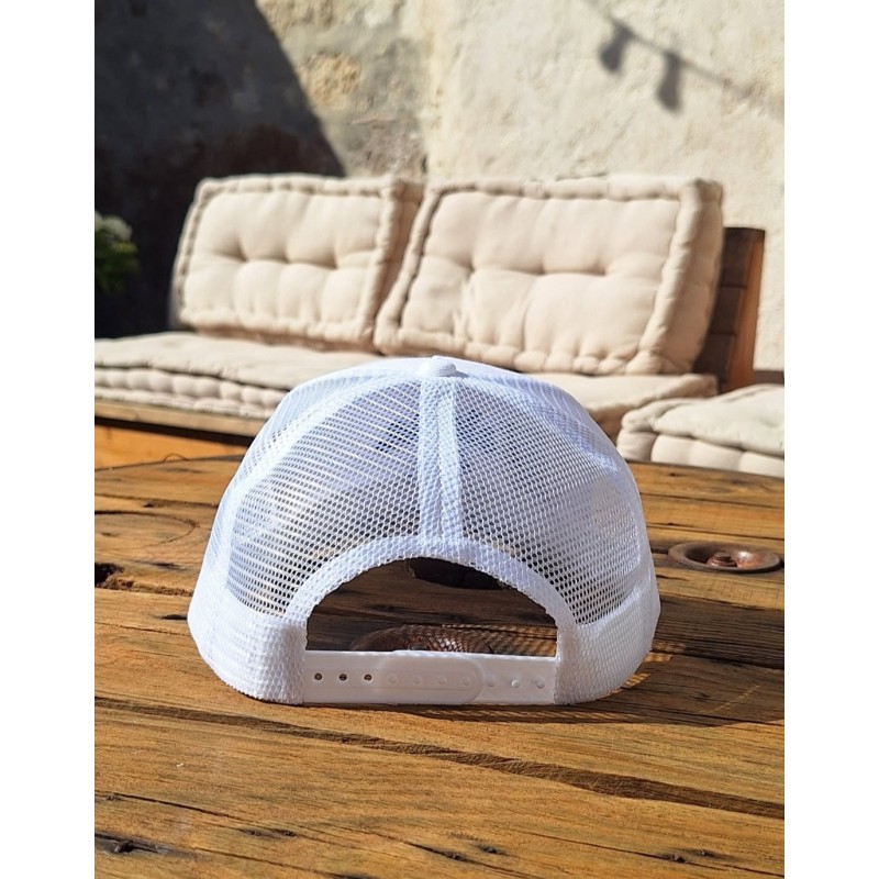 Casquette filet américaine Junior - Blanche, Broderie Aloha Way of Life ®