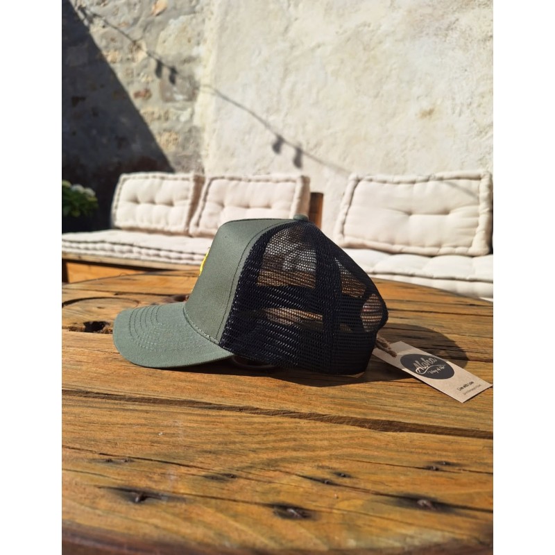 Casquette filet américaine Junior - Kaki / noir, Broderie Aloha Way of Life ®