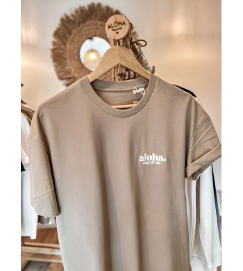 T-SHIRT ALOHA WAY OF LIFE SABLE + BRODERIE IVOIRE