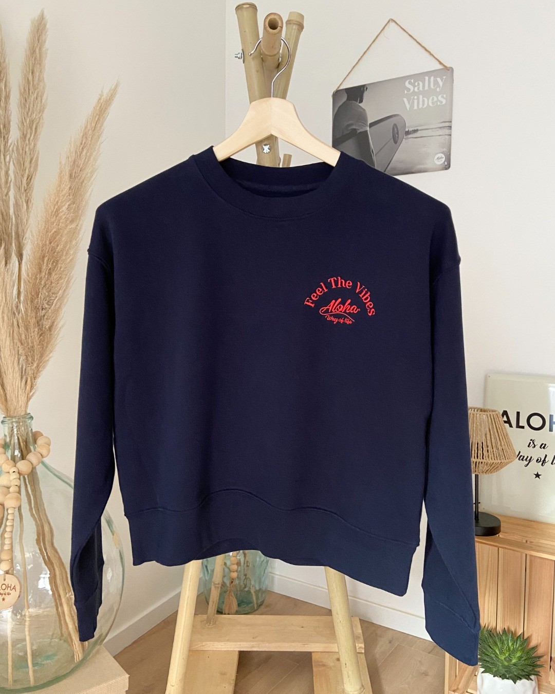 Sweat col rond Marine Les Oiseaux Taille Kariban 4/6 ans